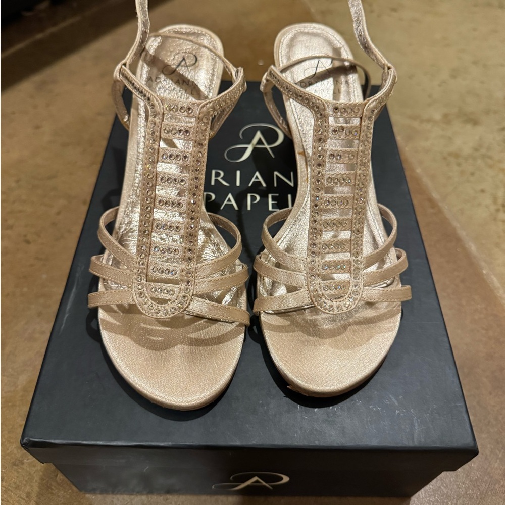 Adrianna Papell Gold Embellished Sandals